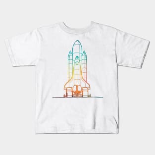 Rainbow space ship Kids T-Shirt